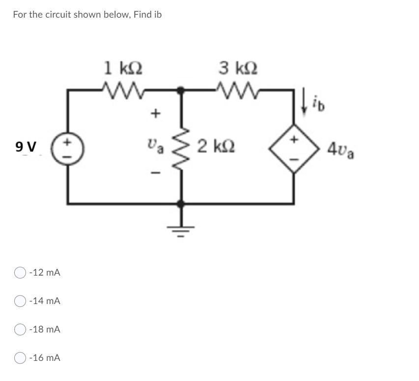 Solved For the circuit shown below. Find ib 1 ΚΩ 3 ΚΩ Λ. 11 | Chegg.com