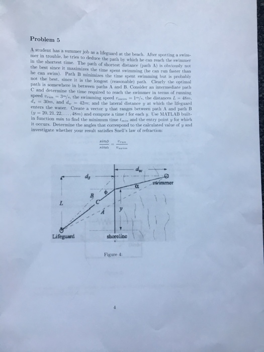 Solved Problem 5 A student has a summer job as a lifeguard | Chegg.com