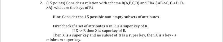 Solved 2 15 Points Consider A Relation With Schema 3764