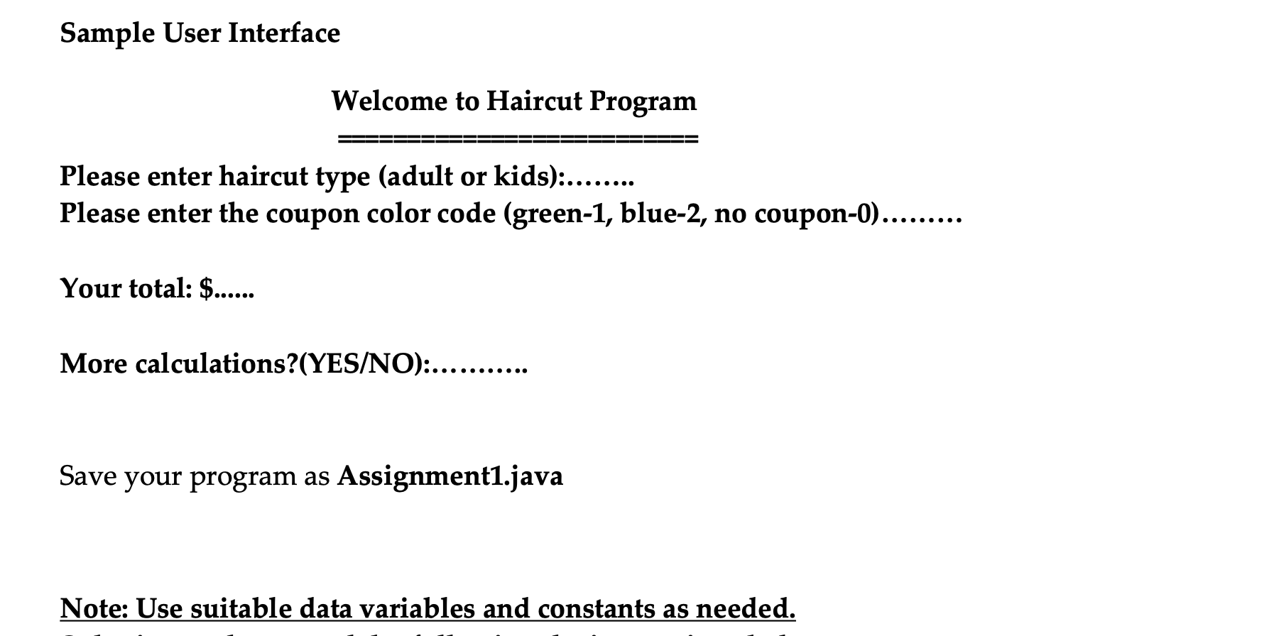 Solved Program Description A Salon Offers Coupons To Its