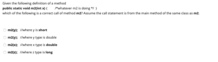 Solved Given the following definition of a method public | Chegg.com