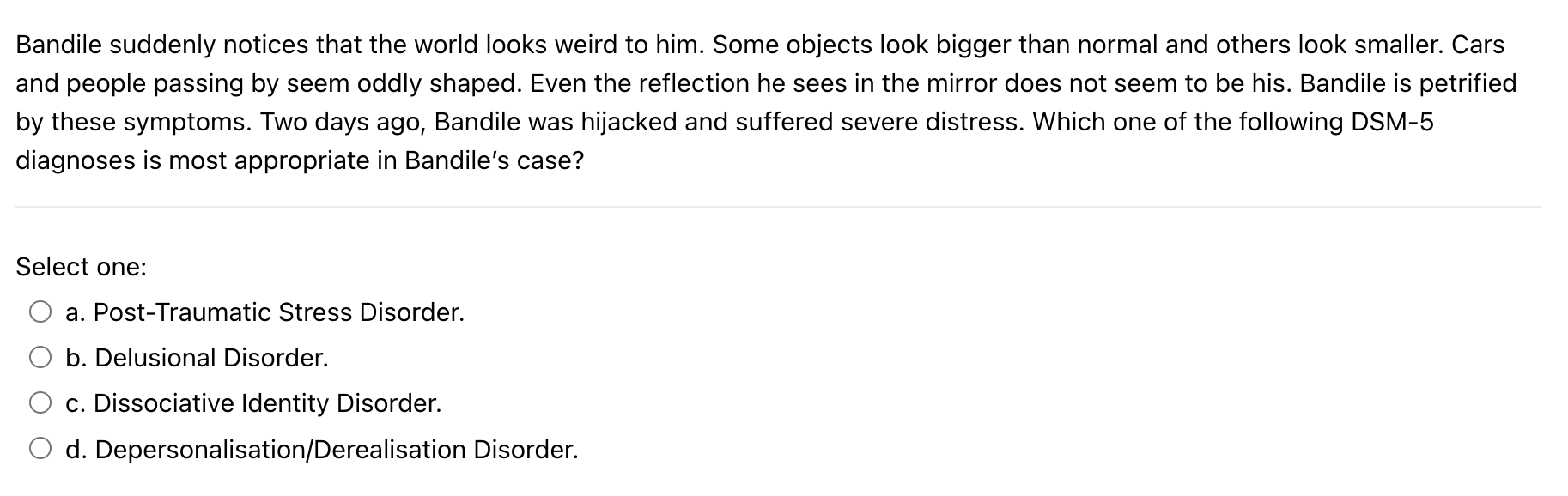 Solved Bandile suddenly notices that the world looks weird | Chegg.com