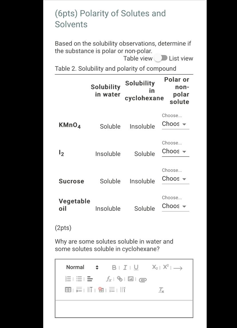 Solved Submission Solutions, Electrolytes, And