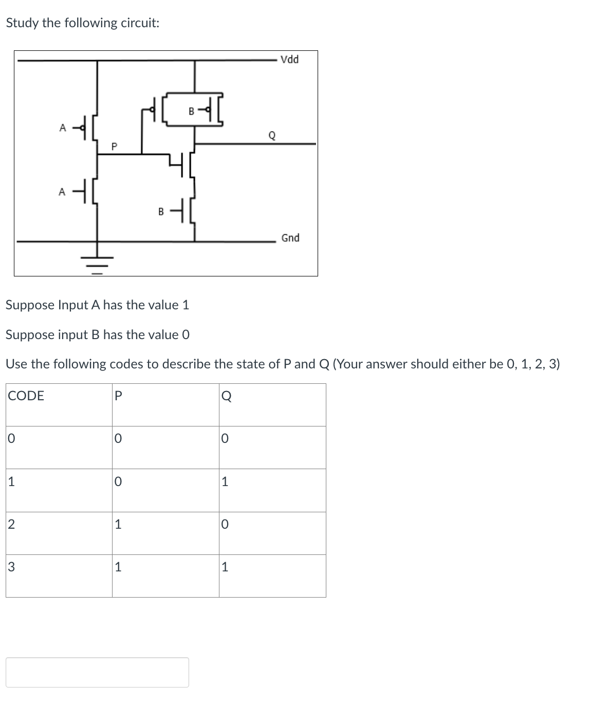 Solved Study The Following Circuit: Suppose Input A Has The | Chegg.com