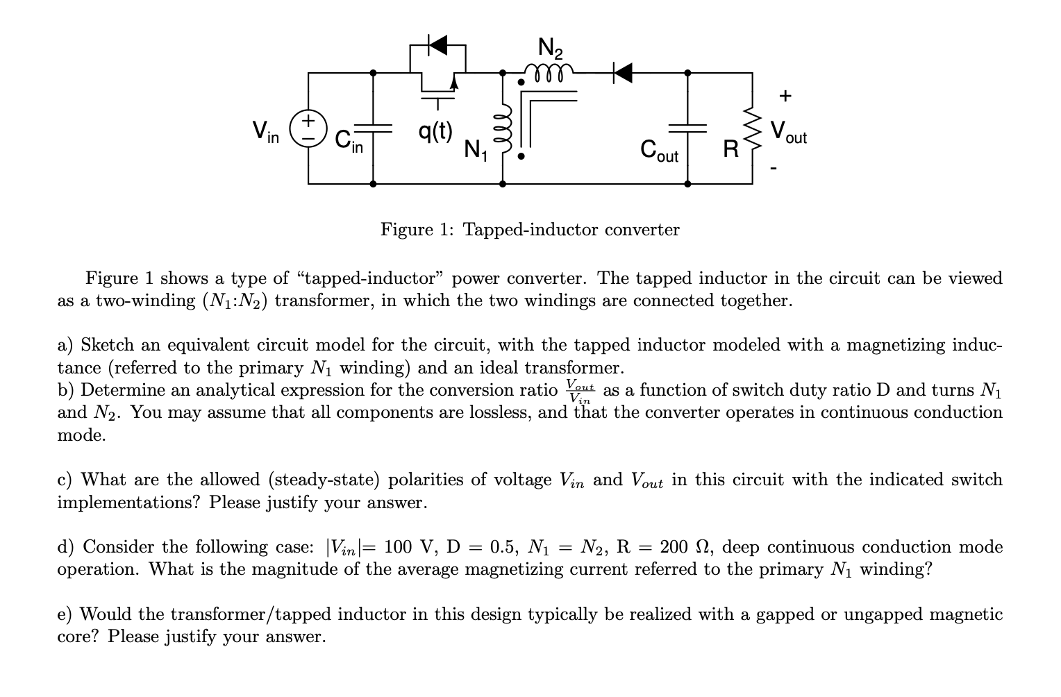 Figure 1 Tappedinductor converter Figure 1 shows a