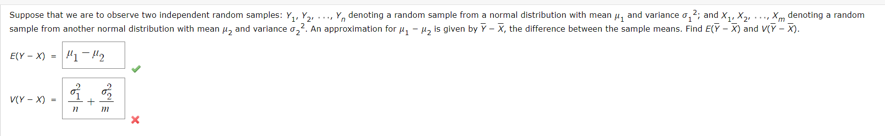 Solved Suppose That We Are To Observe Two Independent Random | Chegg.com