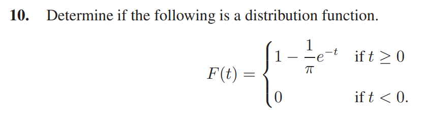 Solved 10. Determine if the following is a distribution | Chegg.com