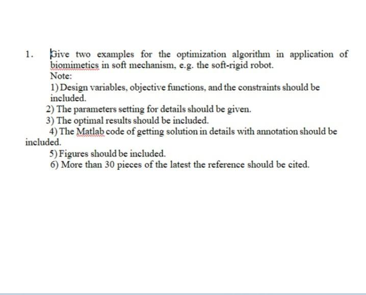 1. Give two examples for the optimization algorithm | Chegg.com