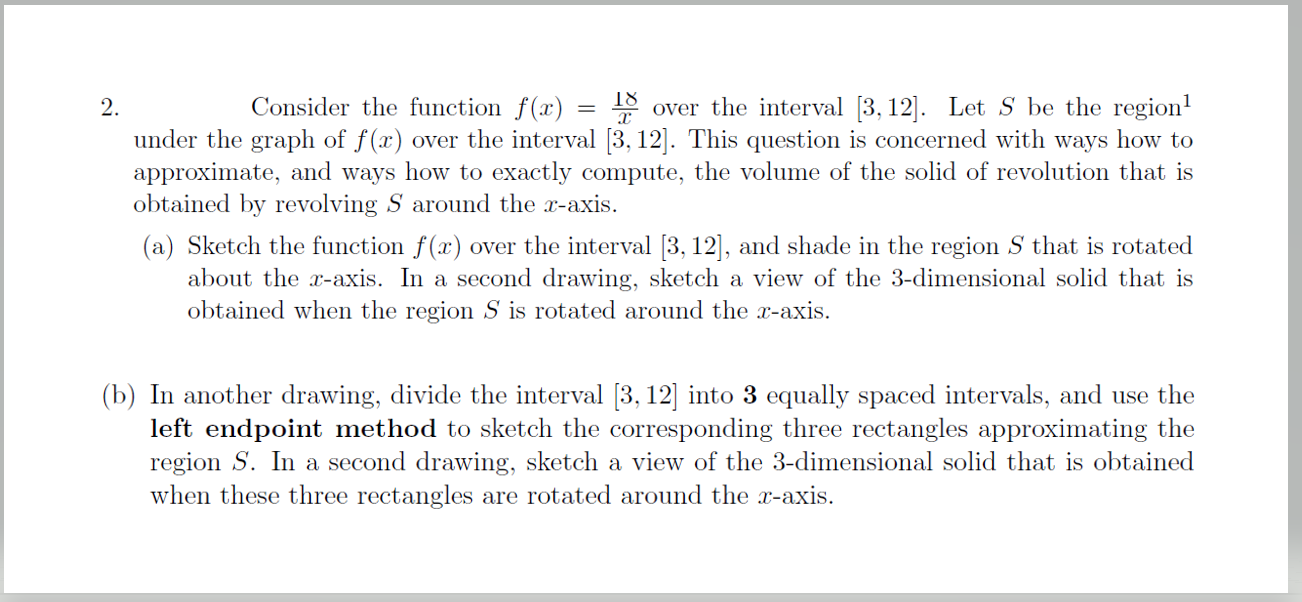 Solved 2. 18 2 Consider the function f(x) = over the | Chegg.com