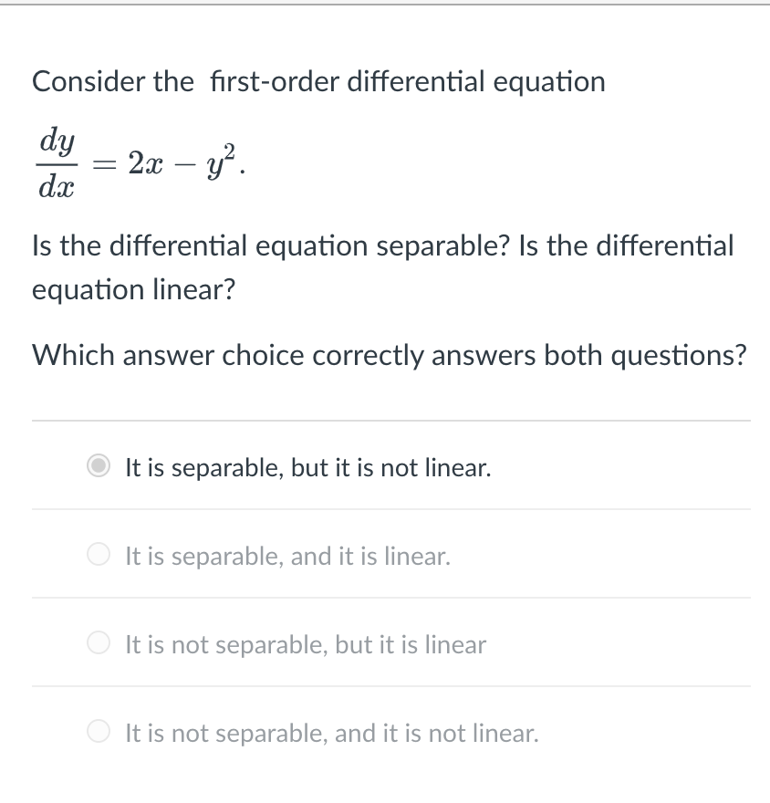 Solved Consider The First Order Differential Equation