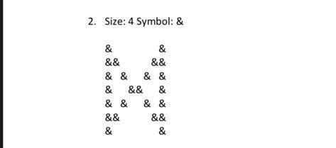 Solved make a pattern by using nested loop make sure dont do | Chegg.com