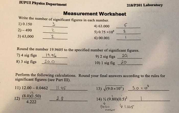 Significant Figures Worksheet 1 - Nidecmege