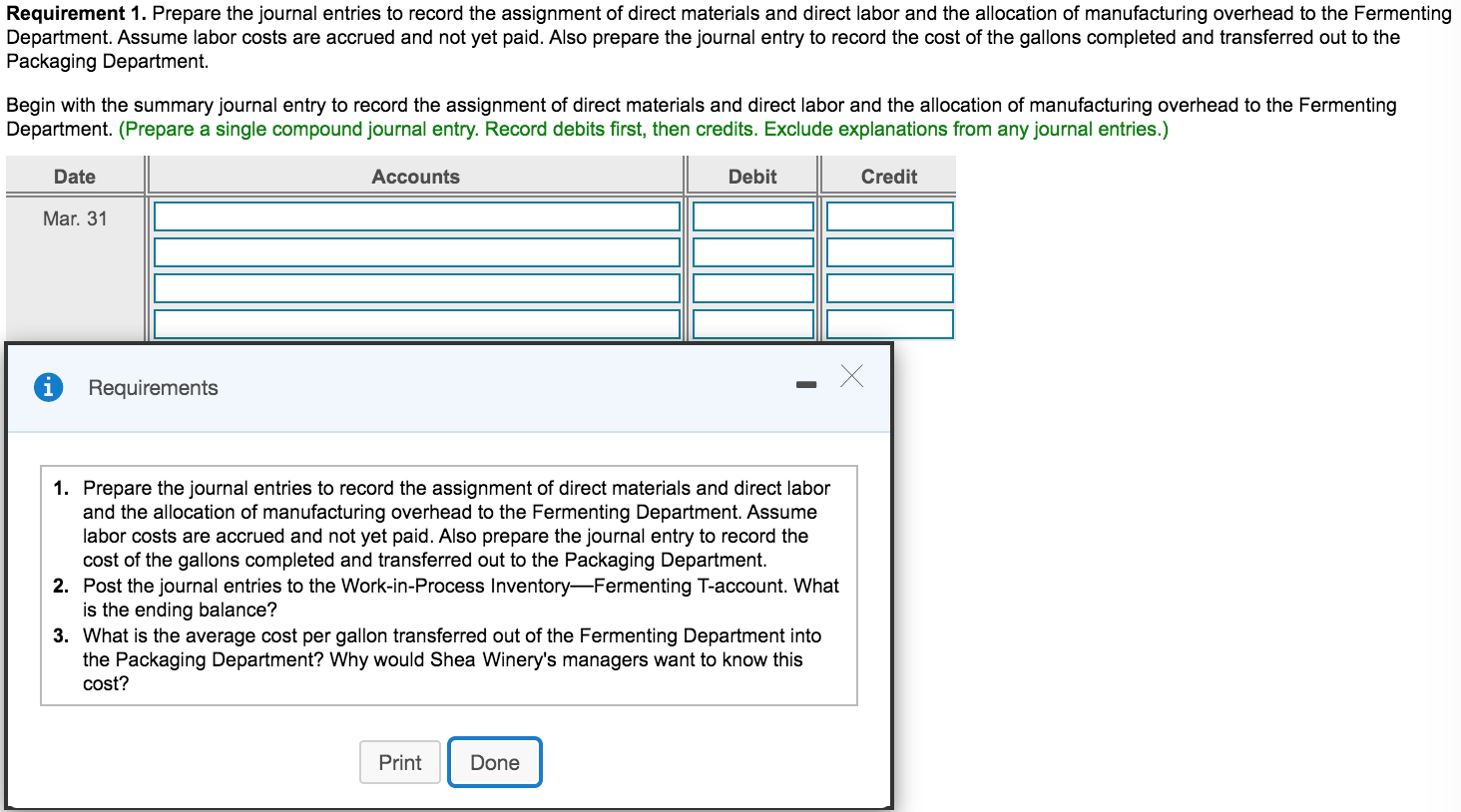 Solved Requirement 1. Prepare the journal entries to record