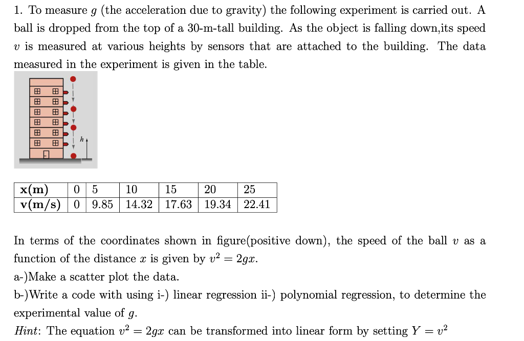 how to measure acceleration due to gravity experiment