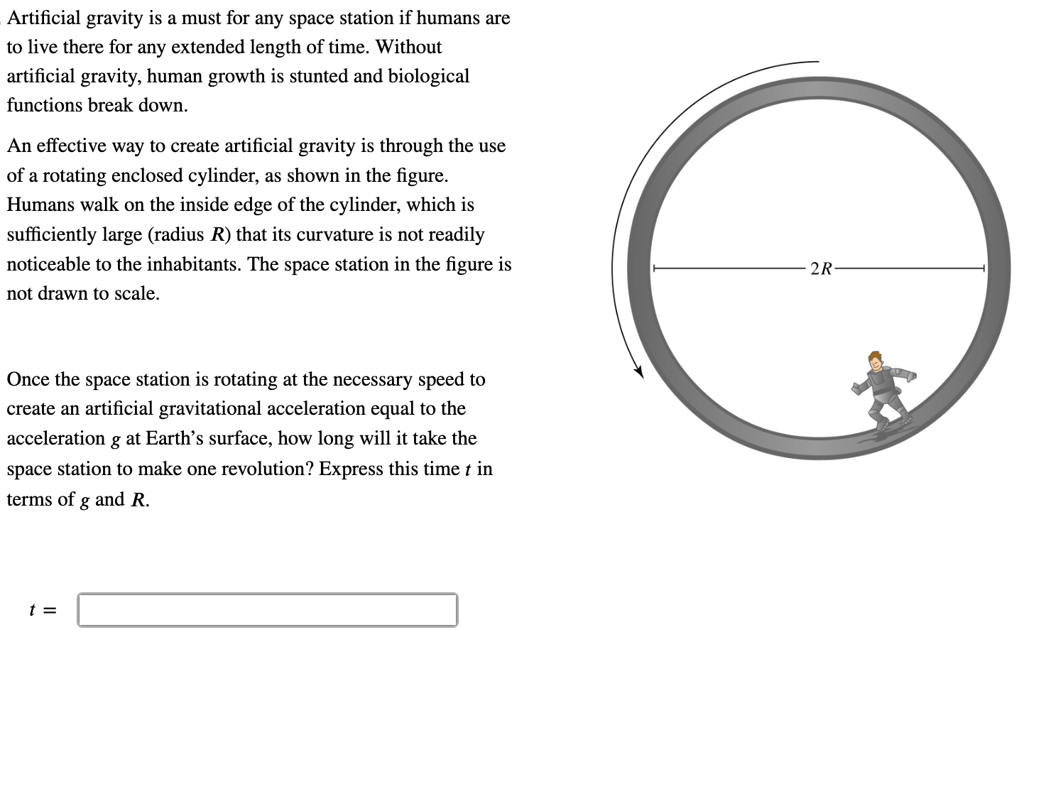 Solved Artificial gravity is a must for any space station if | Chegg.com