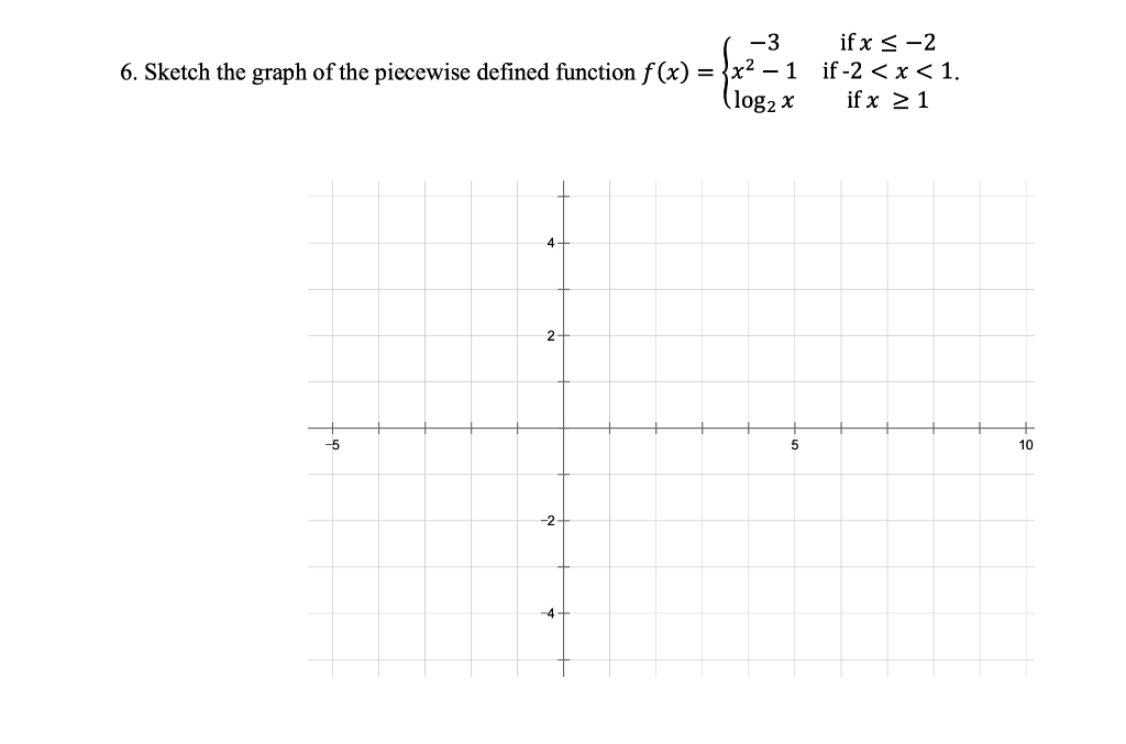 Solved -3 6. Sketch the graph of the piecewise defined | Chegg.com