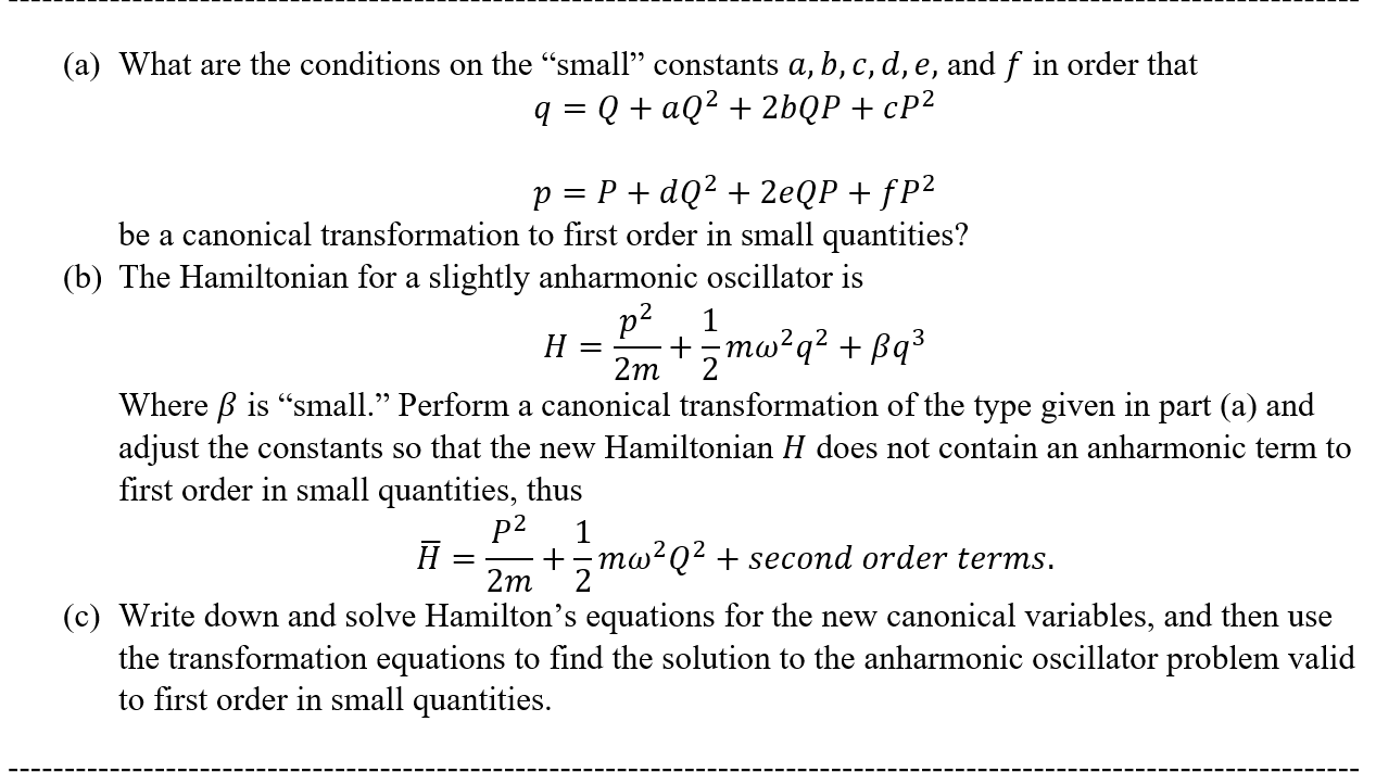 Solved (a) What Are The Conditions On The "small" Constants | Chegg.com