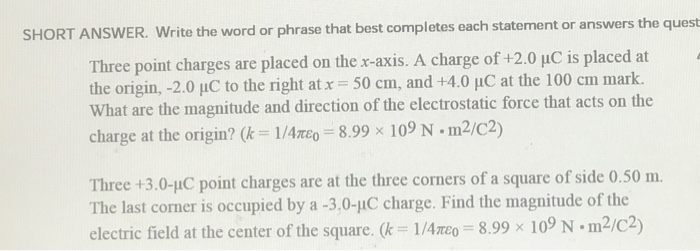 Solved: SHORT ANSWER. Write The Word Or Phrase That Best C... | Chegg.com