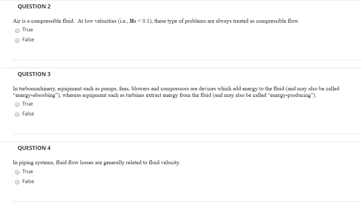 Solved QUESTION 2 Air is a compressible fluid. At low | Chegg.com ...