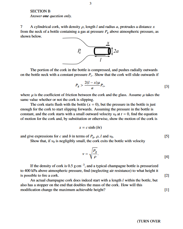 Solved SECTION B Answer One Question Only. 7 A Cylindrical | Chegg.com