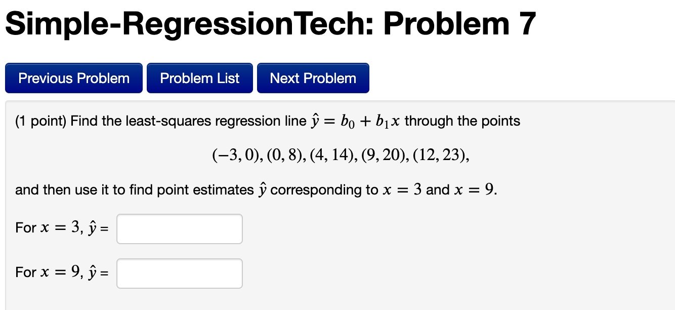 Solved Simple-Regression Tech: Problem 7 Previous Problem | Chegg.com