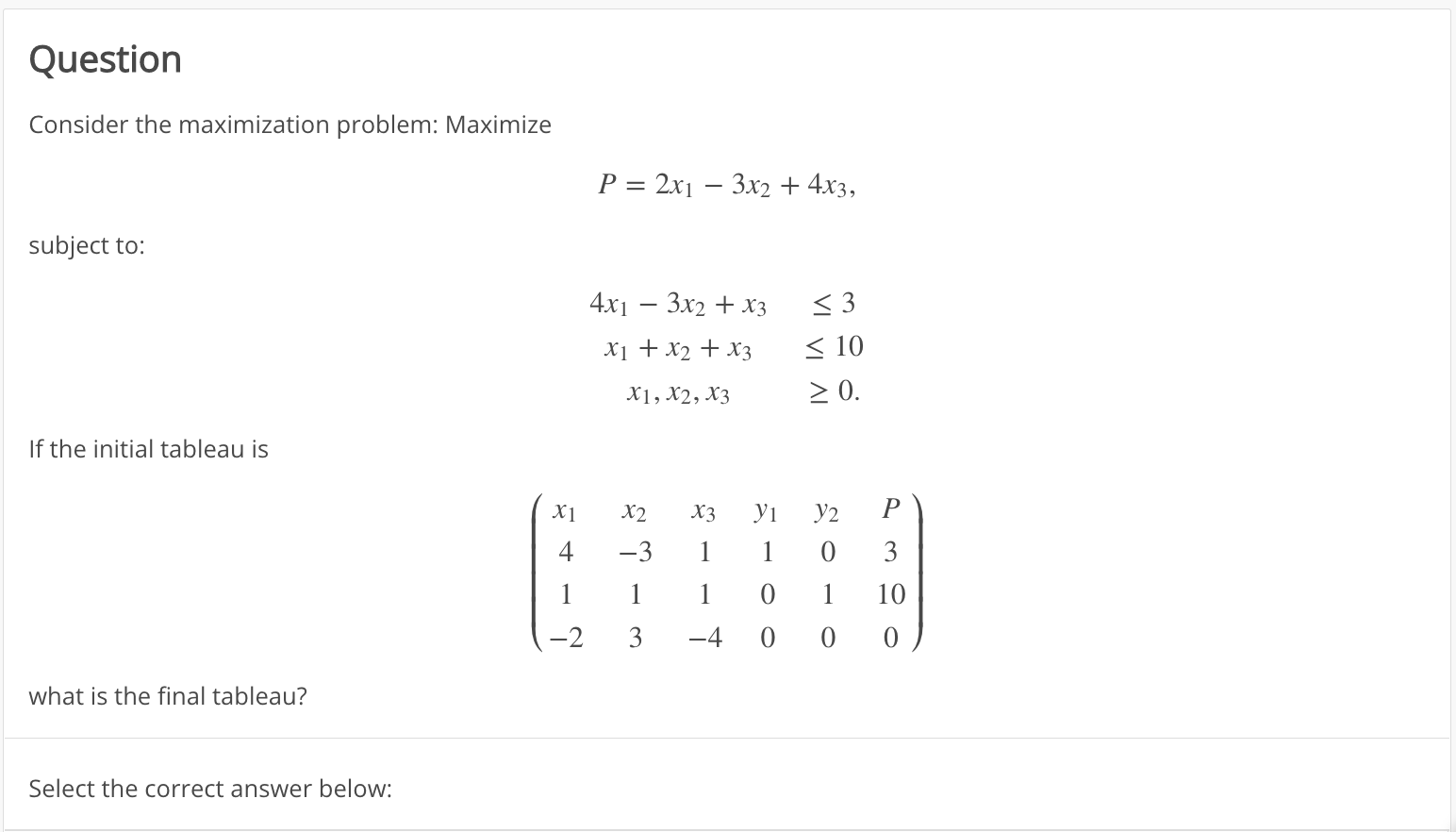 Solved Question Consider The Maximization Problem: Maximize | Chegg.com