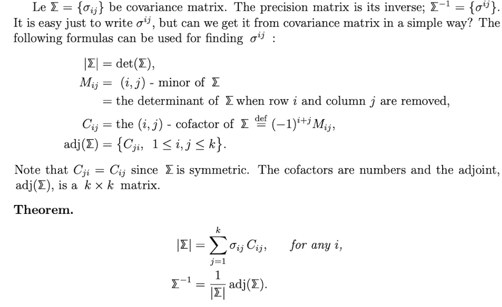 covariance matrix formula