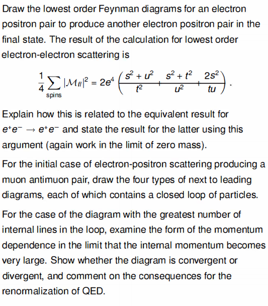 Solved Draw the lowest order Feynman diagrams for an | Chegg.com