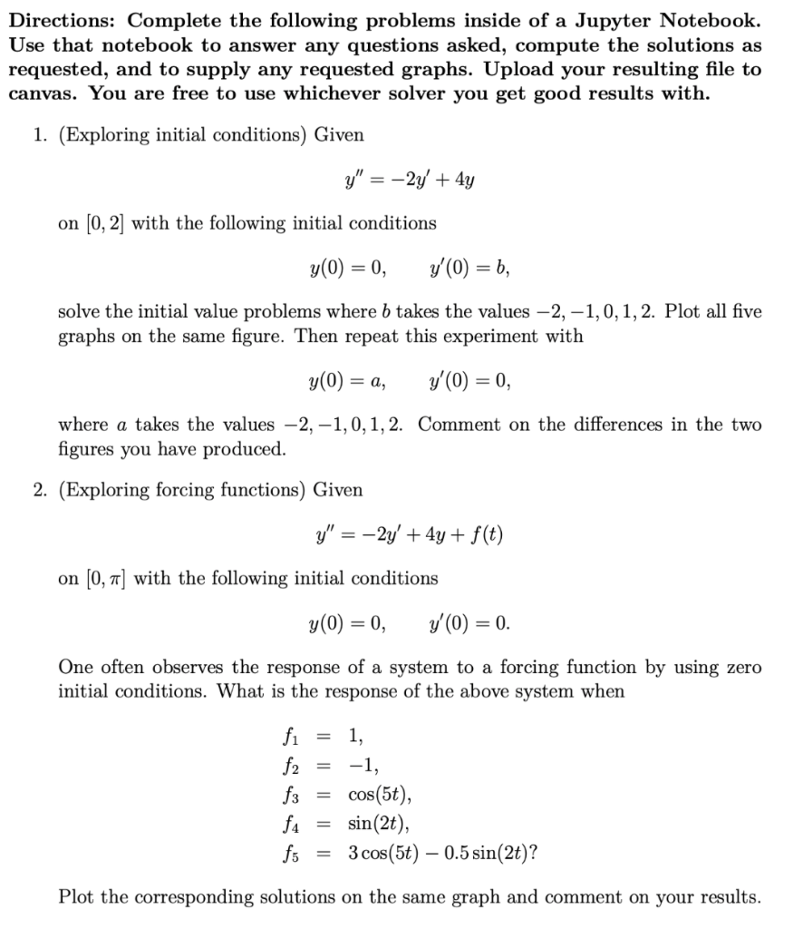 Solved Directions: Complete The Following Problems Inside Of | Chegg.com