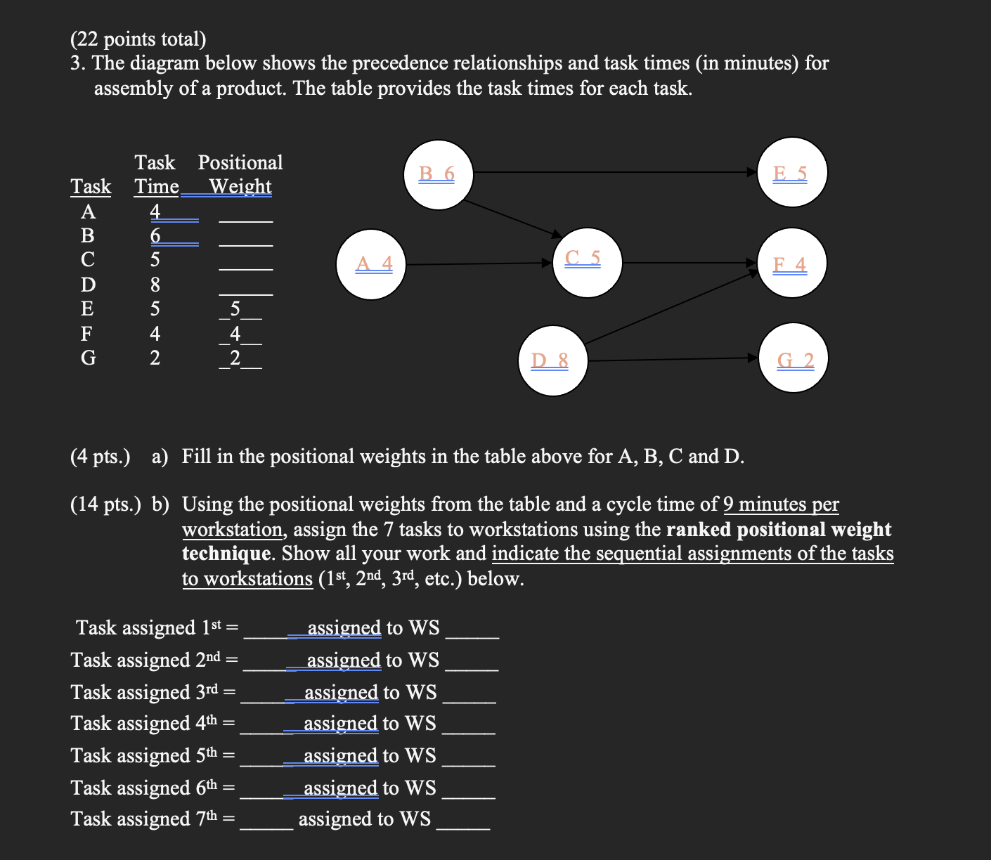 Solved (22 points total) 3. The diagram below shows the | Chegg.com