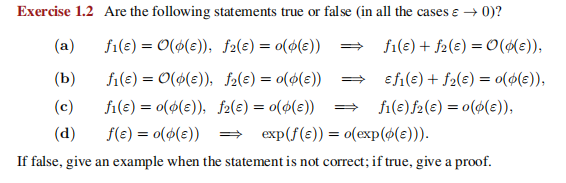 Solved Exercise 1.2 Are the following statements true or | Chegg.com