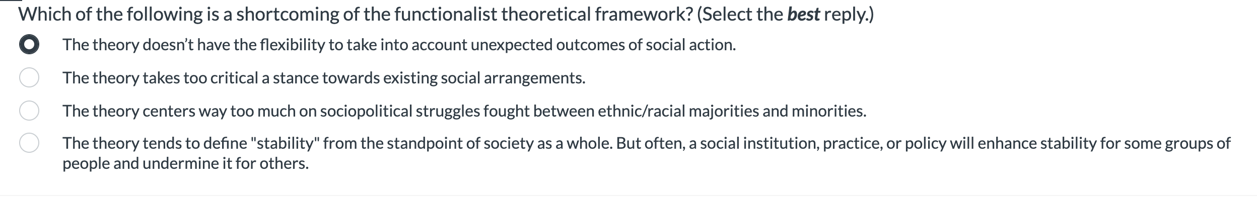 Solved Which of the following is a shortcoming of the | Chegg.com