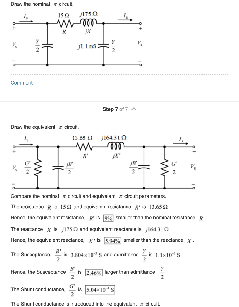 Solved If I know the normal π circuit, how to calculate the | Chegg.com