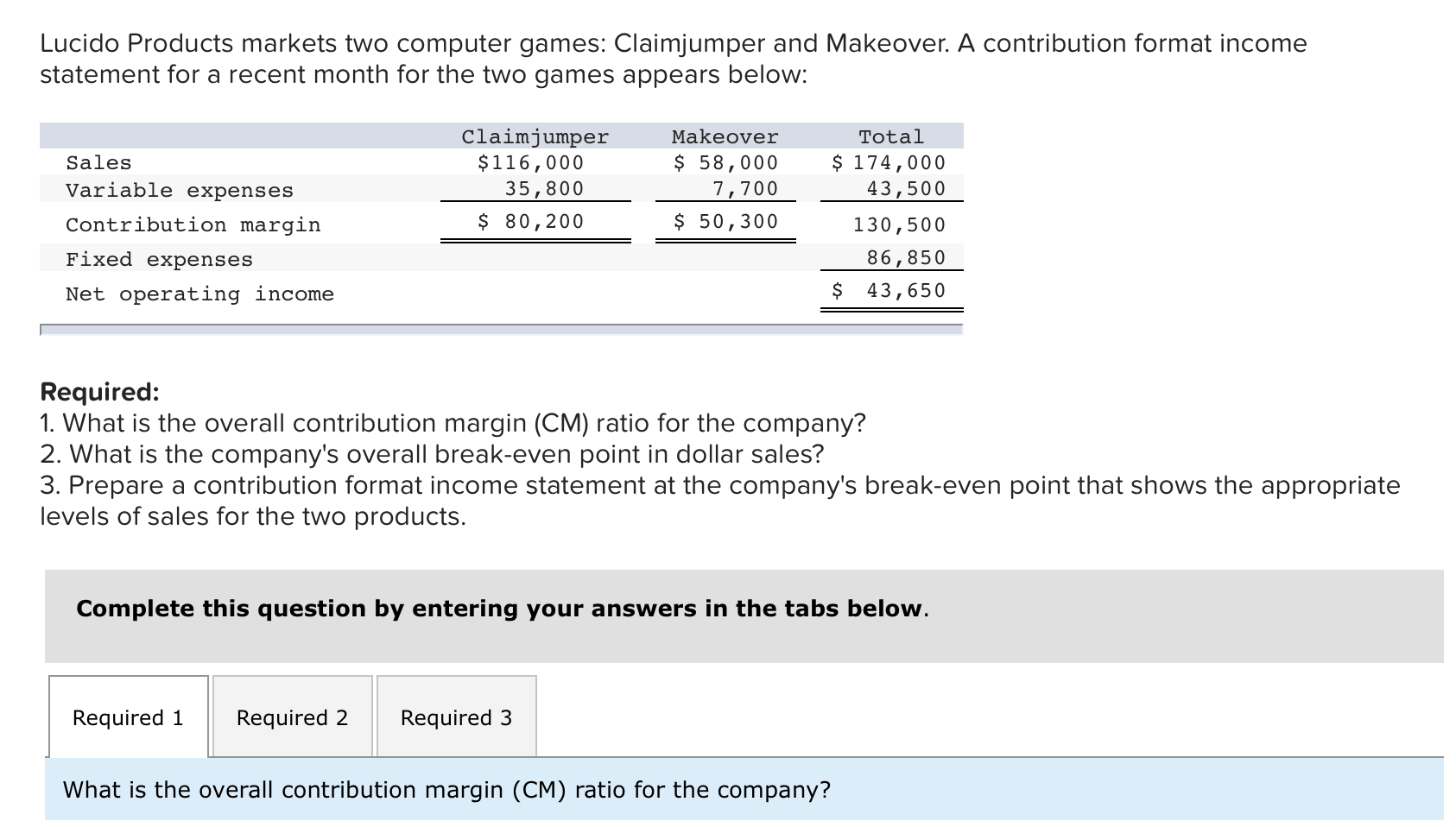 Solved Lucido Products markets two computer games: | Chegg.com