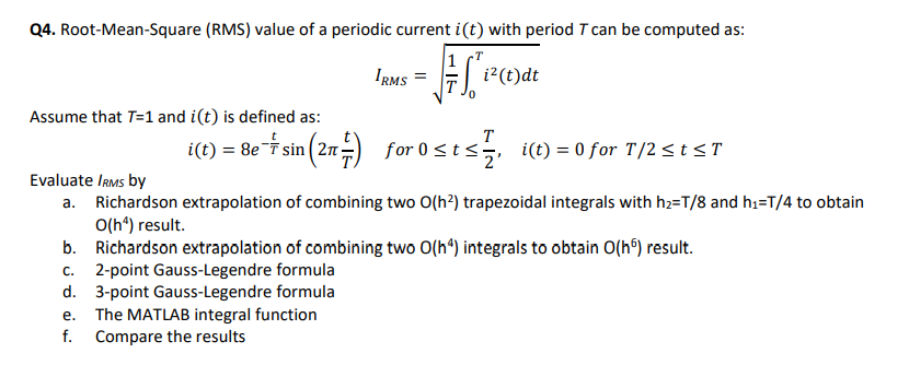 Solved Q4. Root-Mean-Square (RMS) value of a periodic | Chegg.com