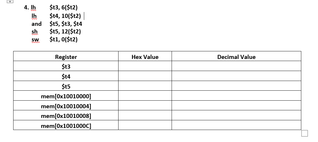 Solved P1) Evaluate each short code sequence below, assuming | Chegg.com