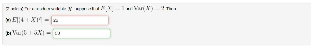 Solved (2 points) For a random variable X, suppose that | Chegg.com
