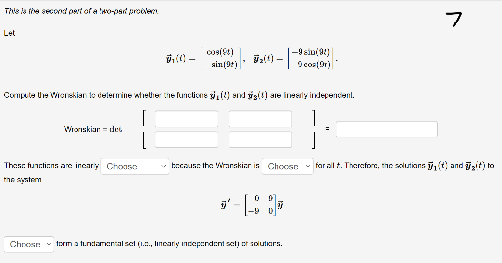 Solved This is the second part of a two-part problem. 7 Let | Chegg.com