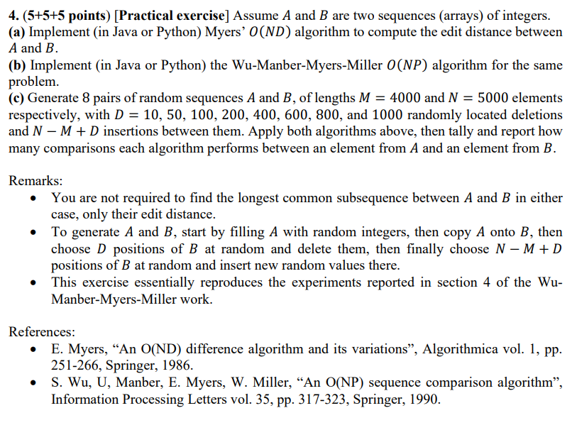 Solved 4. (5+5+5 points) [Practical exercise] Assume A and B | Chegg.com