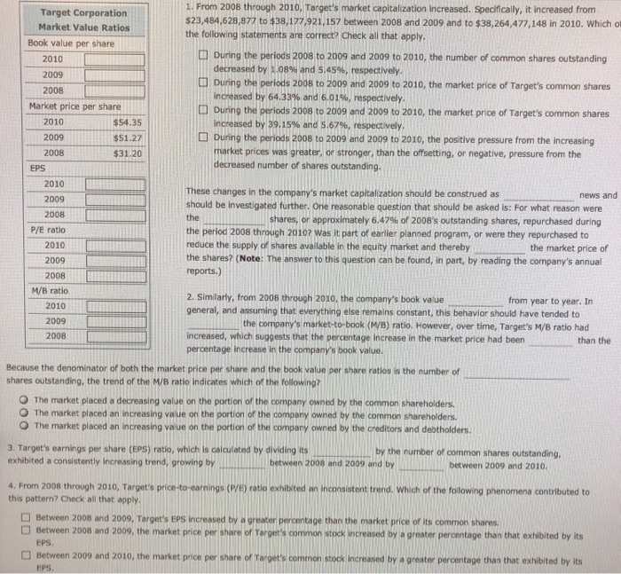 Solved A Financial Ratio Analysis of Target Corporation An