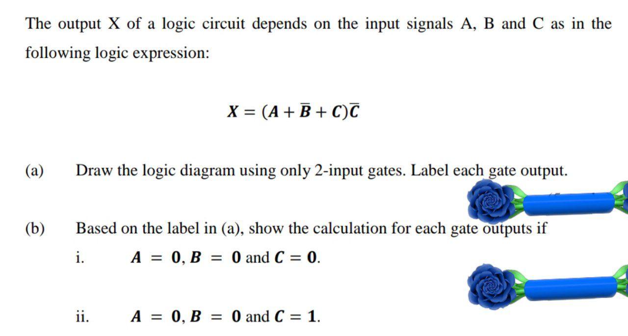 Solved a The output X of a logic circuit depends on the | Chegg.com