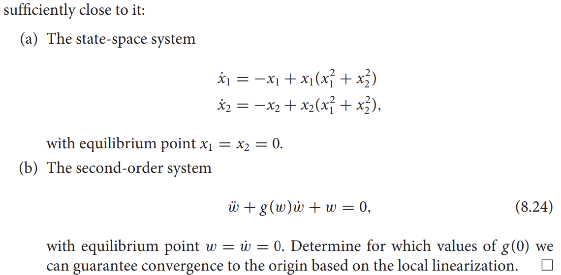 Solved 8.12 (Stability Of Nonlinear Systems). Investigate | Chegg.com