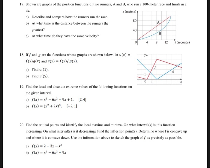 Solved 17. Shown are graphs of the position functions of two | Chegg.com