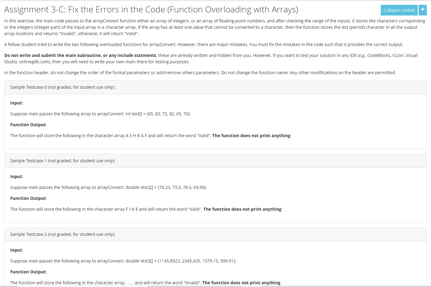 Solved Assignment 3-C: Fix the Errors in the Code (Function | Chegg.com