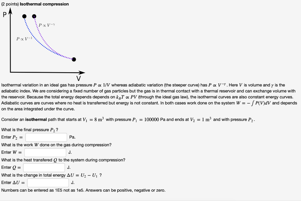 Solved Isothermal variation in an ideal gas has pressure | Chegg.com