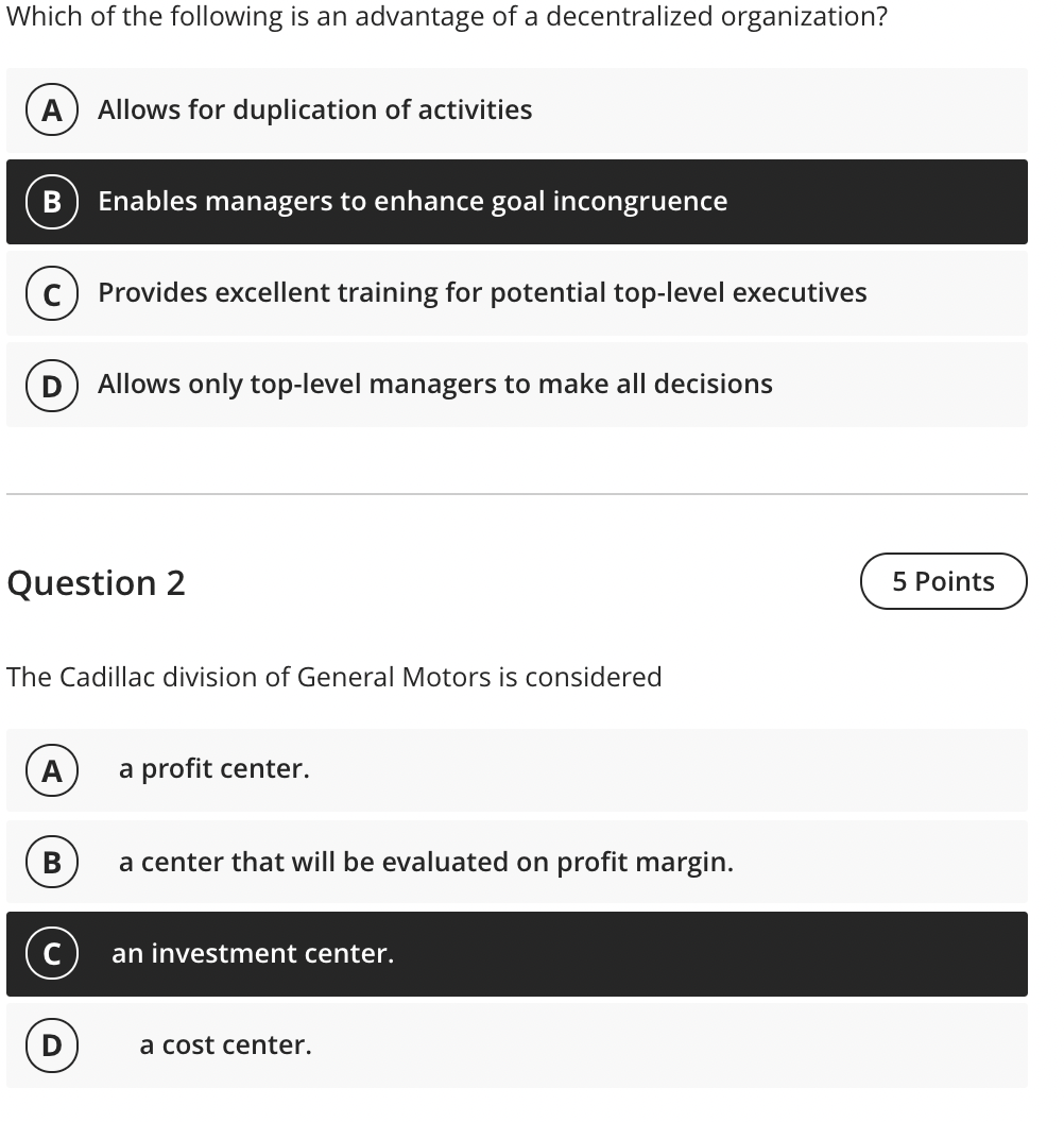 Solved Which of the following is an advantage of a