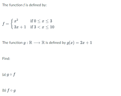 Solved The function f is defined by: f={x23x+1 if 0≤x≤3 if 3 | Chegg.com