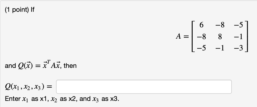 Solved 1 Point If 5 A 8 5 Loo Oo 1 3 And Q X Chegg Com