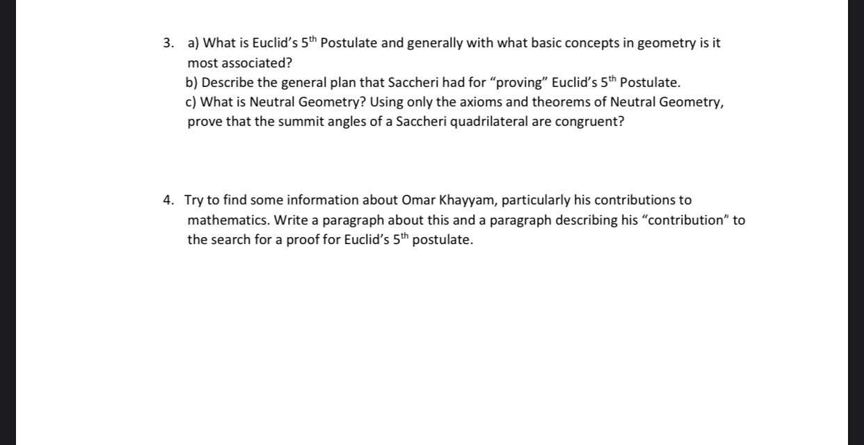 Solved what is neutral geometry? using only axioms and | Chegg.com