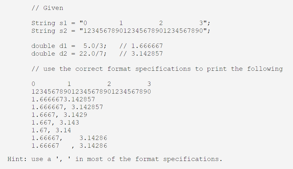 Solved // Given String sl = "O 1 2. 3"; String s2 = | Chegg.com
